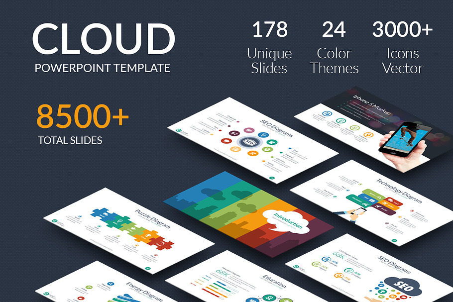 Cloud - Powerpoint Template in PowerPoint Templates - product preview 8