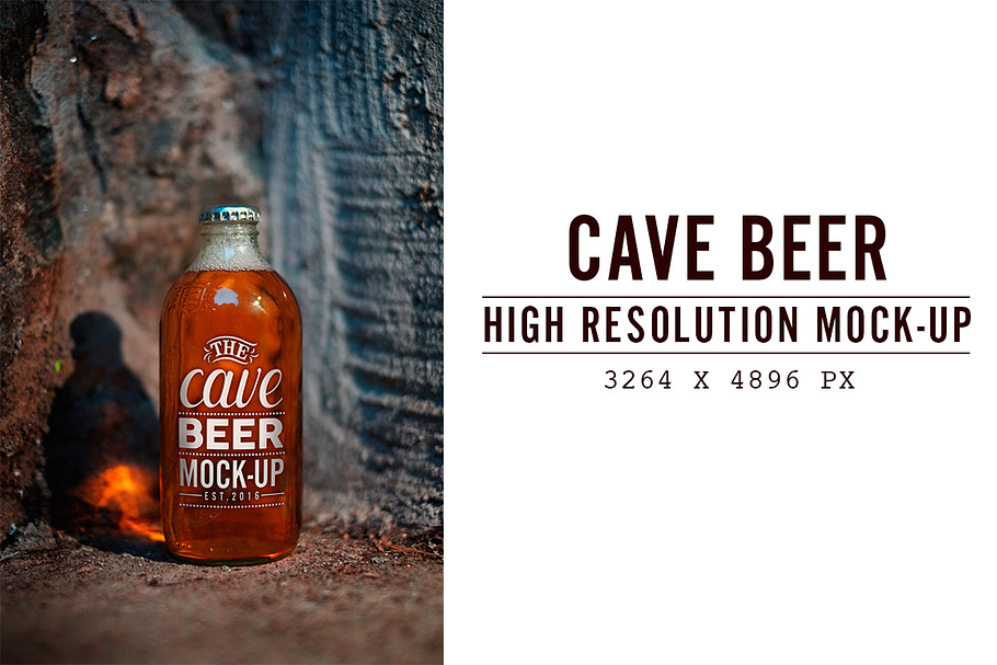 Cave Beer Mock-up in Product Mockups - product preview 8