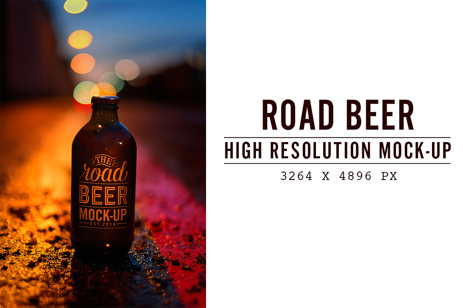 Road-beer mock-up in Product Mockups - product preview 8