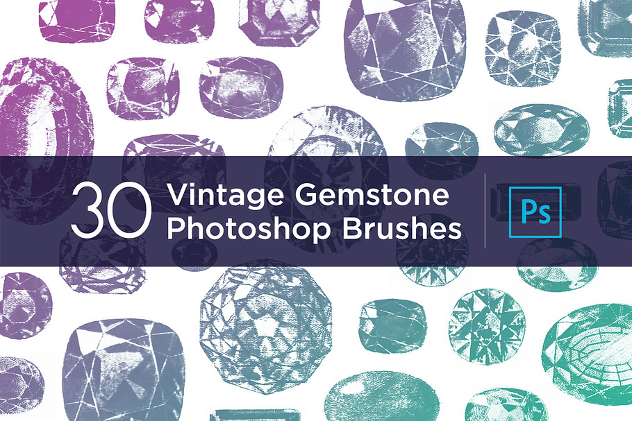 30 Vintage Gemstone PS Brushes in Photoshop Brushes - product preview 8