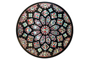 Vintage Stained Glass Raster Circle