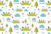 Kids wall paper pattern. Forest.