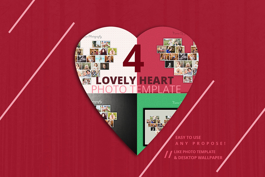 Lovely Heart Photo Template in Card Templates - product preview 8