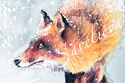 Watercolor Wild Animal Red Fox