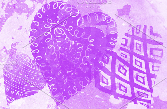 Purple Hearts Clipart in Illustrations - product preview 2