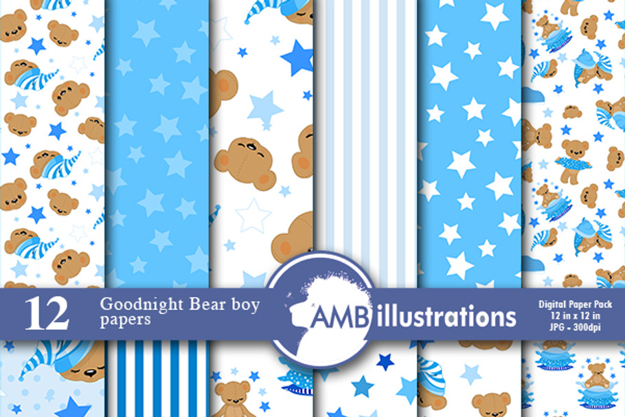 Digital Papers Teddy Bear AMB-985 in Patterns - product preview 8