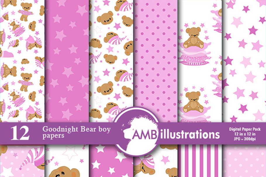 Digital Papers Teddy Bear AMB-986 in Patterns - product preview 8