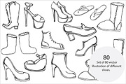 Different shoes vector