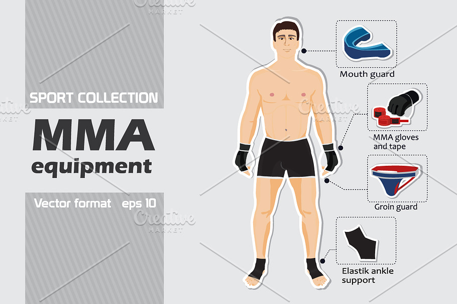 Set of MMA equipment in Illustrations - product preview 8