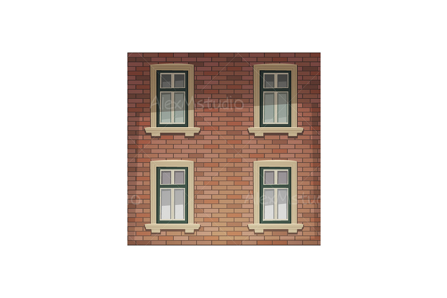 Retro Building Facade in Illustrations - product preview 8