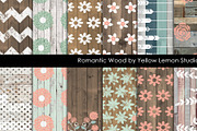 Wooden background with floral print