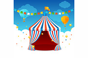 Circus Tent Card. Vector