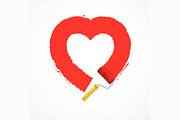 Red Valentine Heart. Vector