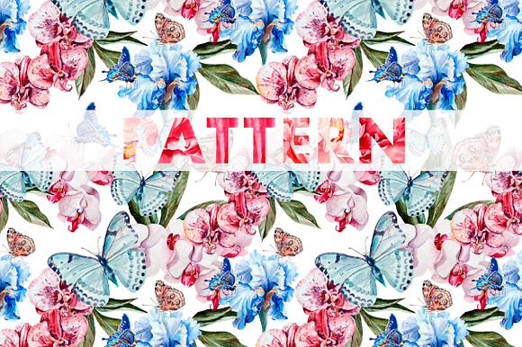8 bright watercolor patterns in Patterns - product preview 2