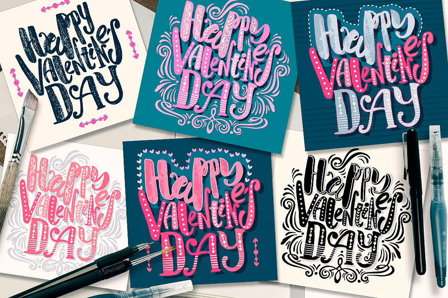 "Happy Valentines Day"cards in Illustrations - product preview 8