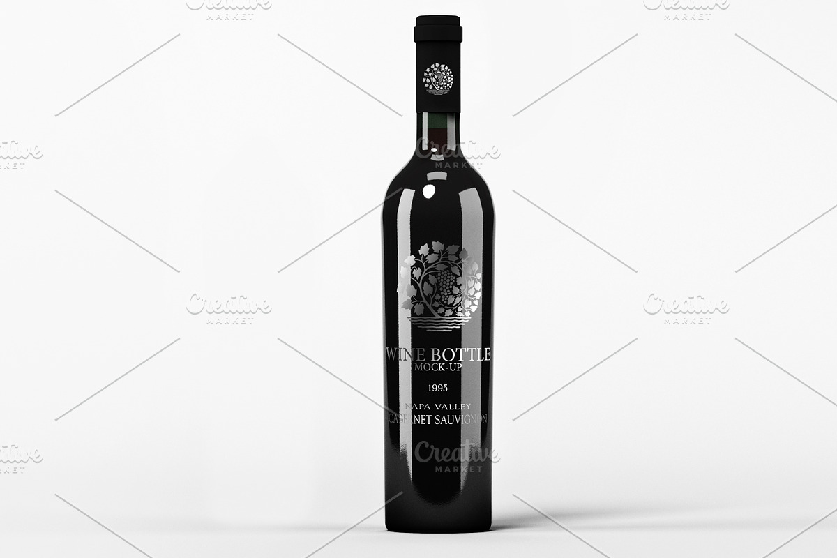 Wine Bottle Mock-Up in Product Mockups - product preview 8