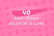 40 Hand-Drawn Valentine's Day Icons