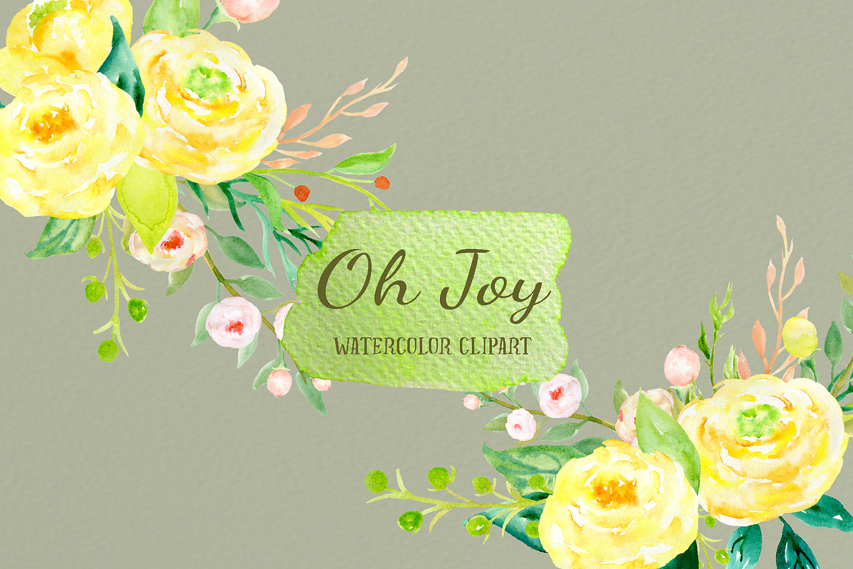 Watercolor Clipart Oh Joy in Illustrations - product preview 8