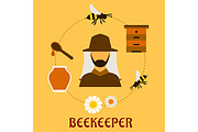 Beekeeping concept with beekeeping a