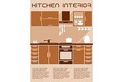 Brown and beige kitchen interior des