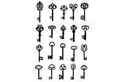 Vintage keys with intricate bits and