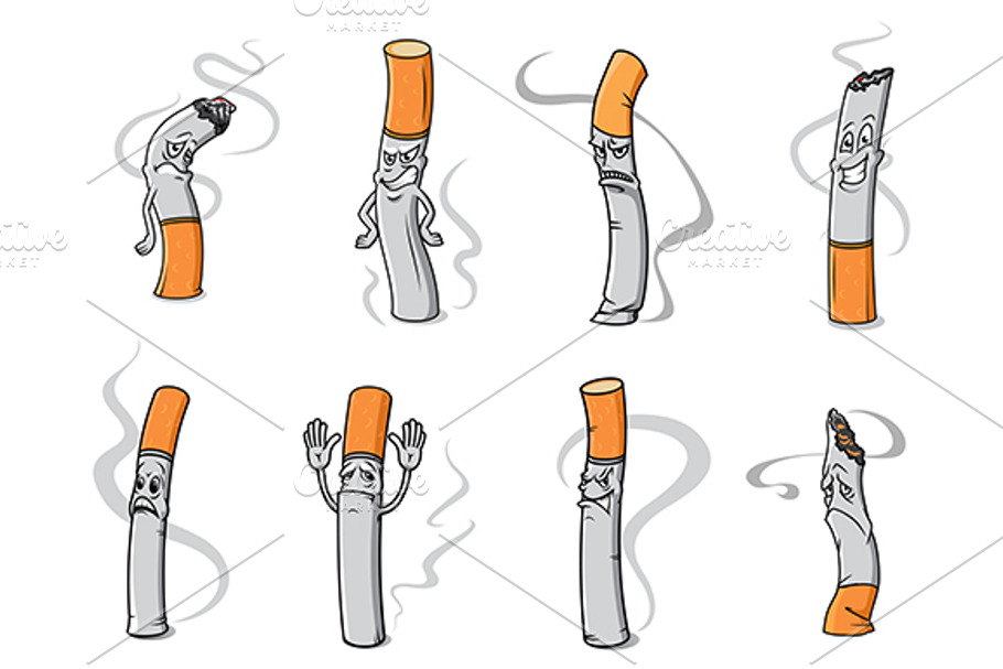 Angry, sad and unhappy cigarettes in Graphics - product preview 8