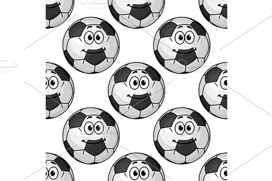 Cartoon cute soccer ball characters in Graphics - product preview 8