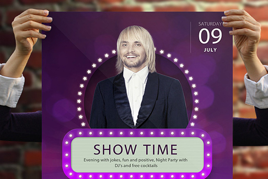 Show Time Poster Template in Flyer Templates - product preview 8