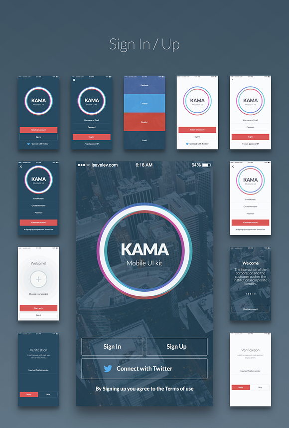 Kama - Mobile UI Kit in UI Kits and Libraries - product preview 6