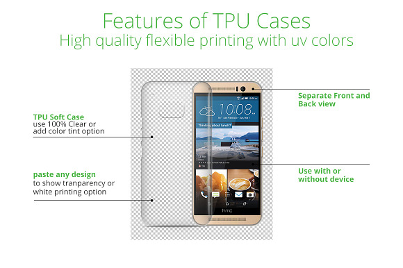 One M9 TPU Case UV Print Mock-up in Product Mockups - product preview 3