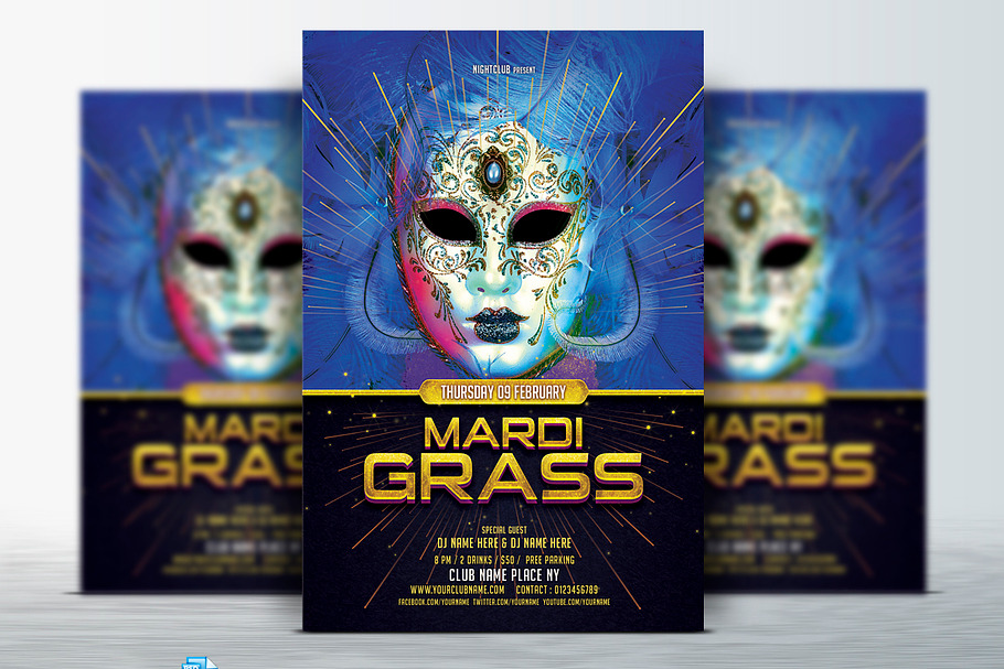 Mardi Grass Flyer in Flyer Templates - product preview 8