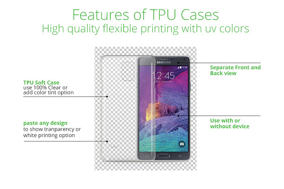 Galaxy Note 4 TPU Case UV Print Mock in Product Mockups - product preview 3