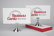Letterpress Business Cards Mockup