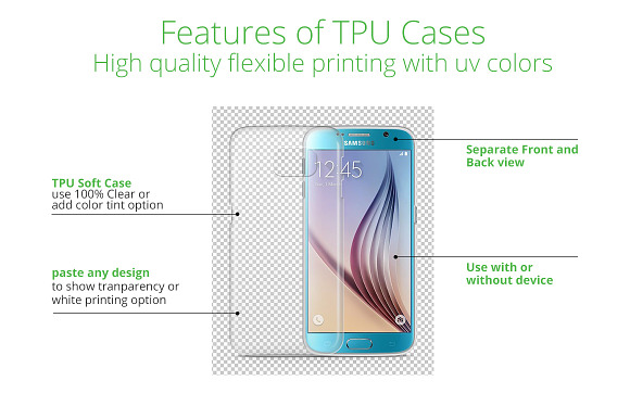 Galaxy S6 TPU Case UV Print Mock-up in Product Mockups - product preview 3