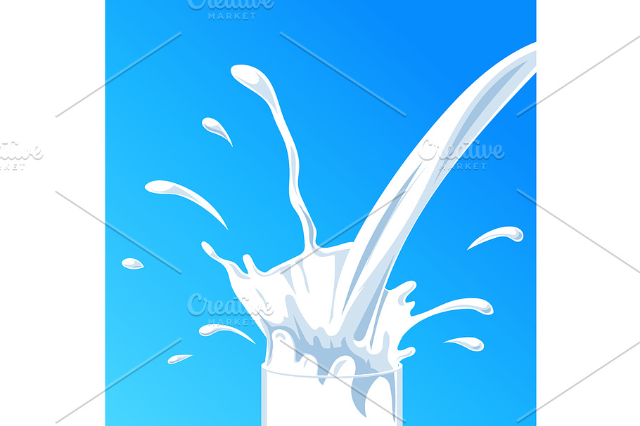 Milk Splash. Vector illustration. in Illustrations - product preview 8