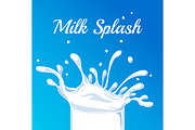 Milk Splash. Vector illustration.