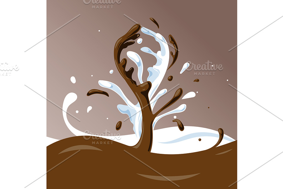 Chocolate Milk Splash. in Illustrations - product preview 8