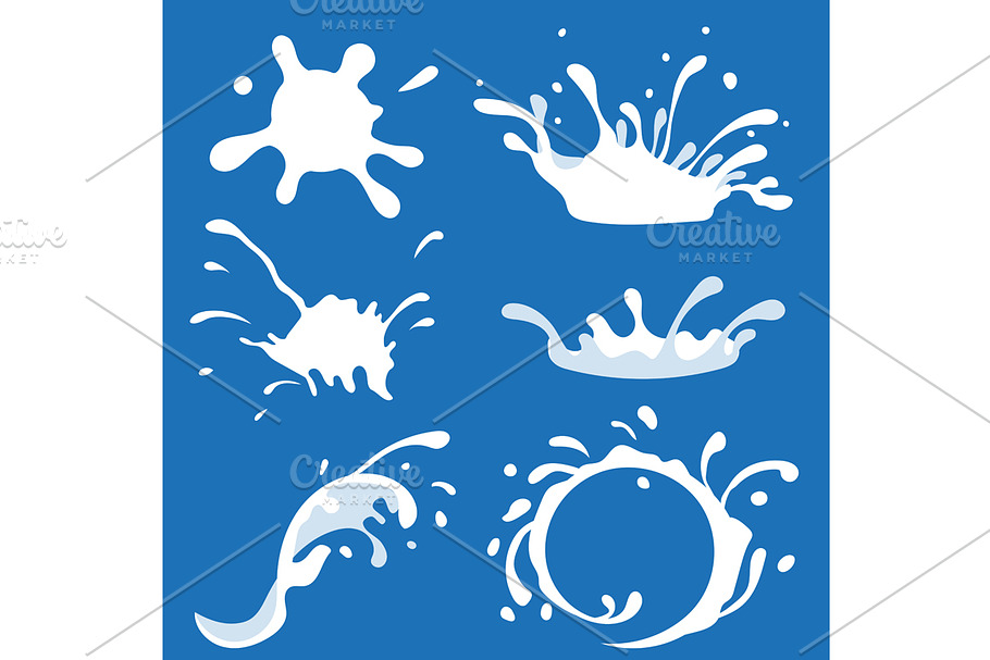 Set of Milk Splash. Vector illustrat in Illustrations - product preview 8