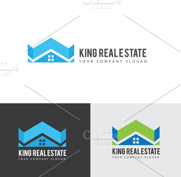 King Real Estate in Logo Templates - product preview 2