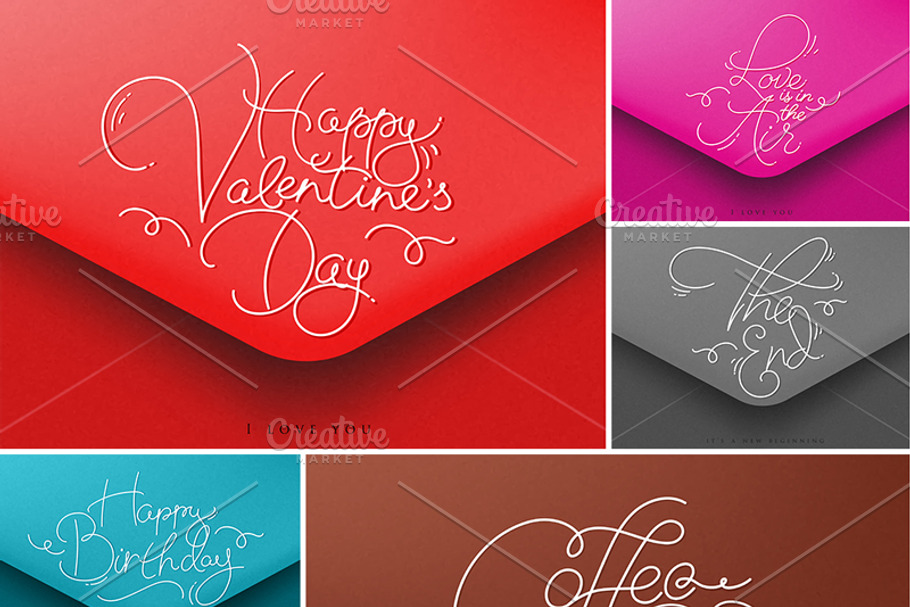 Greeting Valentines Envelopes in Illustrations - product preview 8