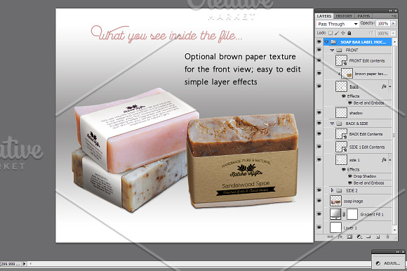 Soap Label Mock-up Horizontal in Product Mockups - product preview 1