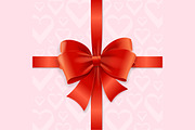 Bow Background Heart. Vector