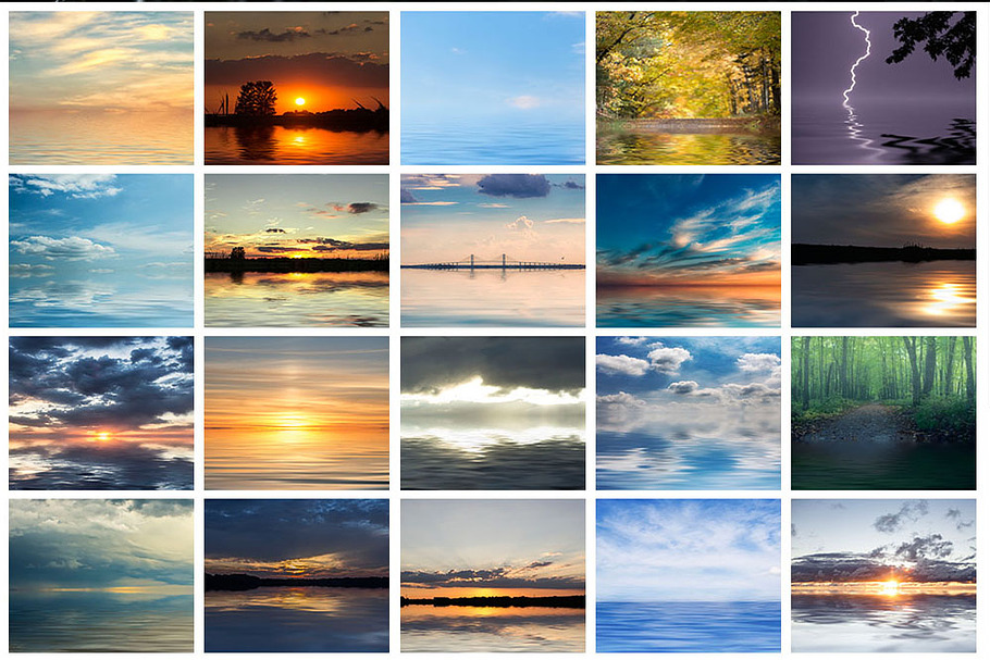 20 - Gorgeous Sky & Waters Overlays