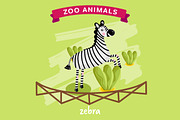 Vector Zoo Animal, Zebra