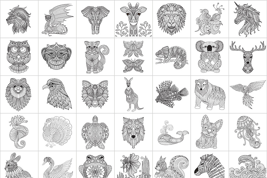 35 unique animal doodles designs