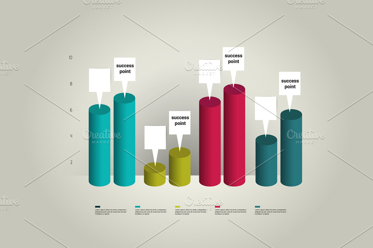 3D chart, graph. Info graphics bar. in Objects - product preview 8