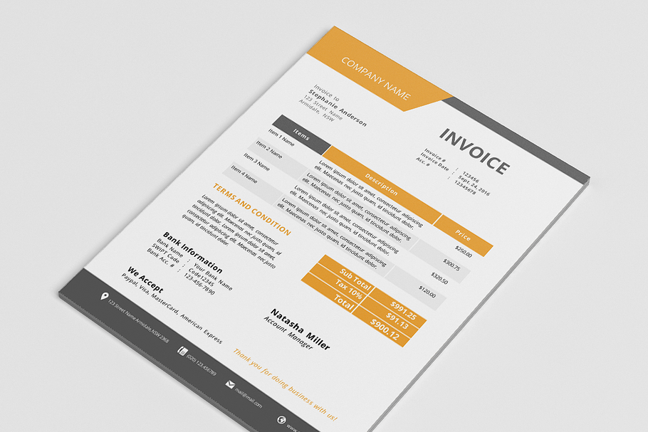 Docx business invoice design