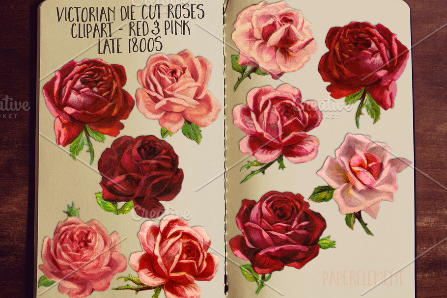 Pink & Red Rose Clipart Flowers