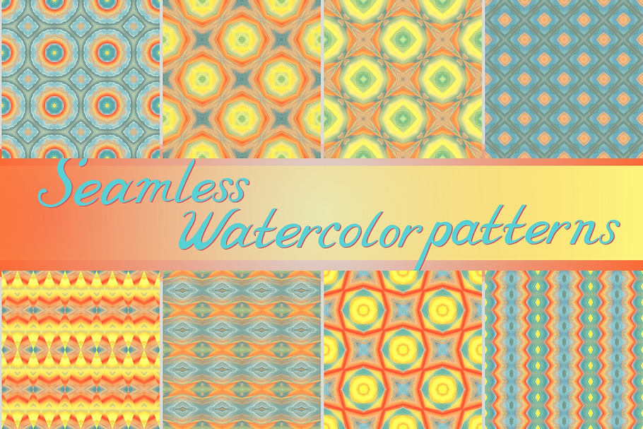 20 seamless watercolor patterns in Textures - product preview 8