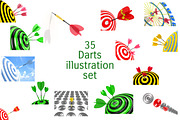 35 Darts illustration set
